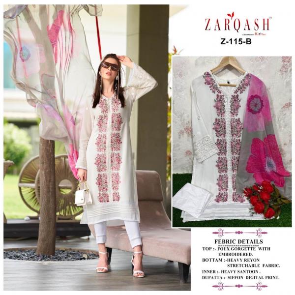 Zarqash Z 115 Designer Pakistani Readymade Suit Collection